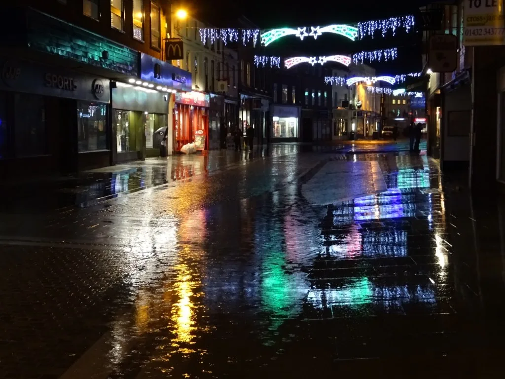 Christmas lights on Commercial Street, Hereford